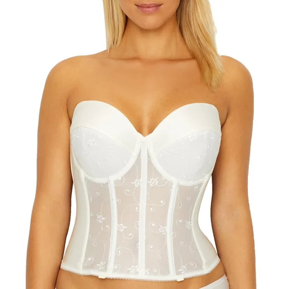 Dominique Women's Alana Low Back Bustier Style-7777 Size 32C Bone